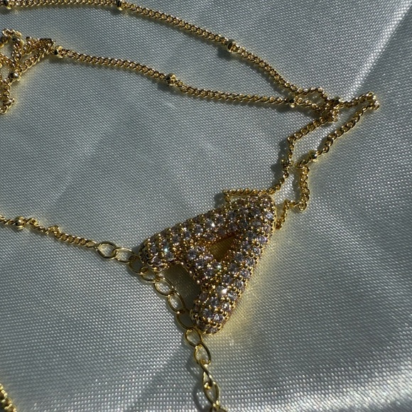 Anthropologe โAโ diamond Gold Initial Pendant Necklace - Picture 9 of 11
